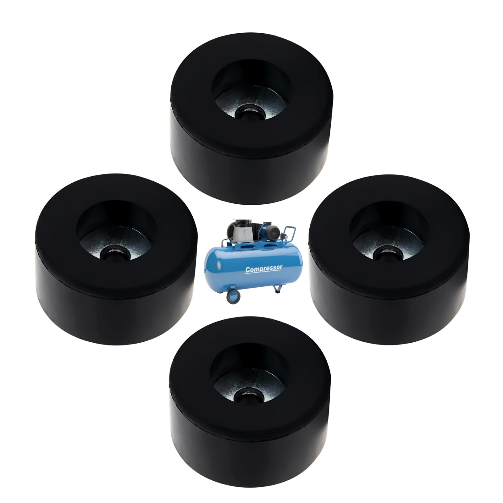 4x Gummifüße 192310GS – Vibrationsdämpfer Für Kompressoren, Hochdruckreiniger & Generatoren (1,5" D, 3/4" H)