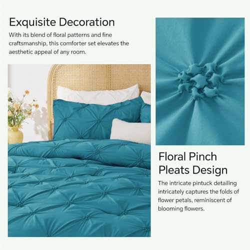 Image of BEDELITE King Comforter Set Teal,Lightweight & Soft Comforter