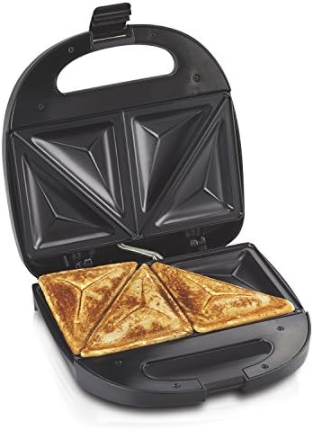 Hamilton Beach Electric Sandwich Maker Toaster with Nonstick Plates Makes Omelets and Grilled Cheese, 4 Inch, Easy to Store, Black (25430)