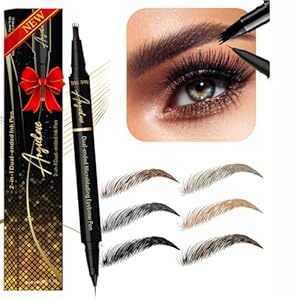 Eyebrow Pencil (Dark Brown) Dual-Ended Microblading Eyebrow Pen- Brow Pencil 2-in-1 Waterproof and Long Lasting Eye Brow Pencils for Women, Eyebrow Makeup for Natural and Hair-Like Effect Brows