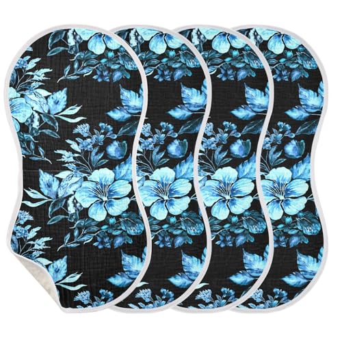 Flowers Watercolor Tranquil Burp Cloths for Babies Burp Rag Cotton Spit Up Rag for Babies Girls Infants3
