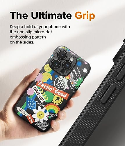 Image of Ringke Onyx Compatible With iPhone 15 Pro Case Cover Rugged Flexible Durable Anti-Slip Tpu Protection Shockproof iPhone 15 Pro Back Cover - Sticker, Multicolour