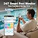 Smart Pool Monitor Pro, Digital Pool Water Tester for Chlorine/pH/ORP/Salinity/TDS/EC with App View, Electronic Pool Chemical Tester for Hot Tub & Spa