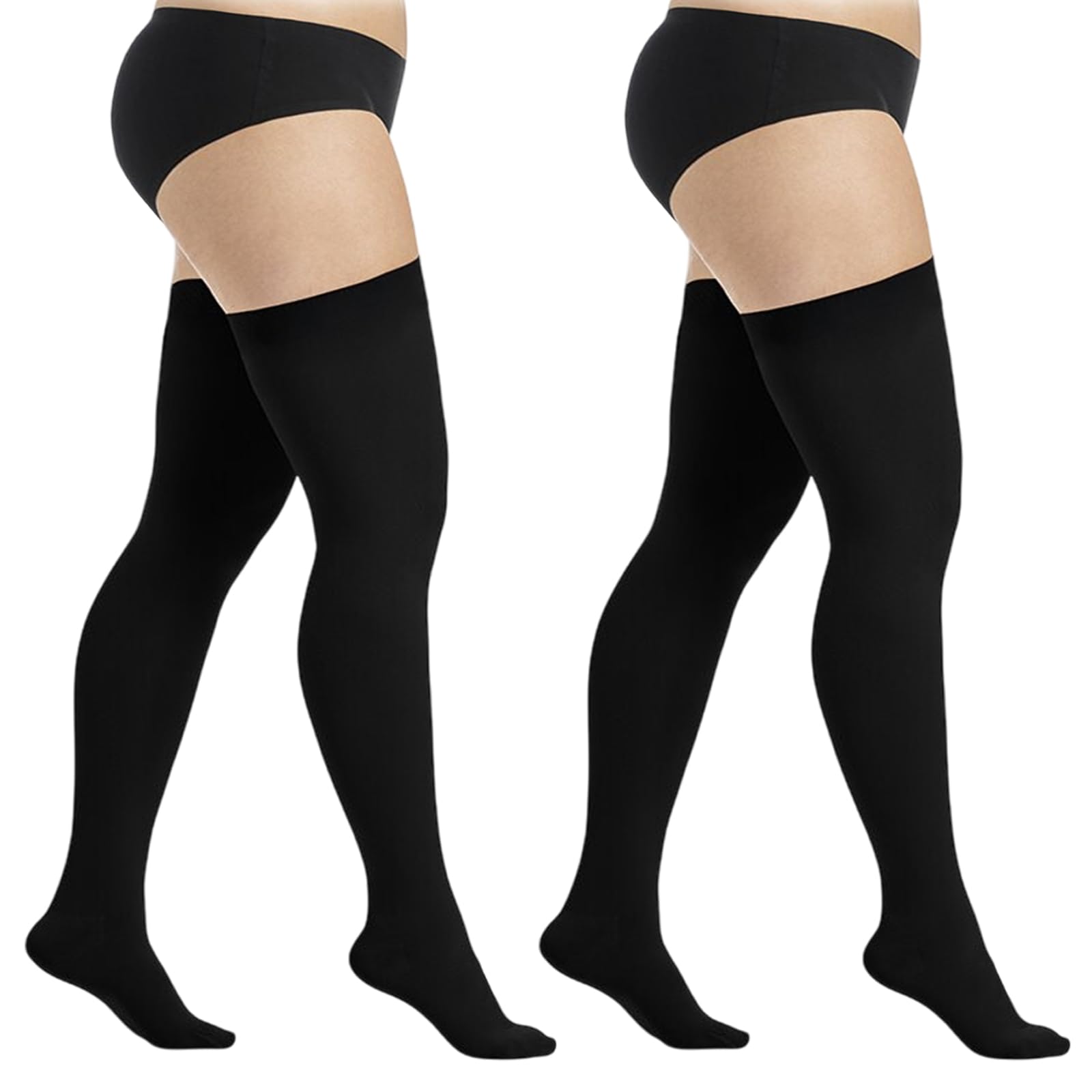 2 pares de calcetines altos hasta el muslo para mujeres y niñas, calcetines por encima de la rodilla para mujer, medias altas hasta la rodilla, calcetines extra largos hasta la rodilla
