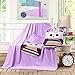 110x160 cm Kuscheldecke Babydecke für Kinder Microfaser Mikrofaser Fleecedecke mit der Tasche schöne süße Motive weich kuschelig Cuties lila violett violet owls Eule