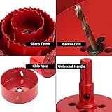 GOYADA 13 Pcs Hole Saw Set, 18mm-75mm, Bi-metal M42 Cutter Kit With Centring Drill Bit for Wood, Plastic, Metal Sheet, Drywall - Image 4