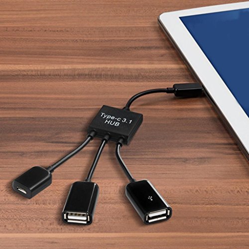Image of MagiDeal Portable Plug and Play 3 in 1 USB C Type C USB 3.1 High Speed 3 Port USB 2.0 Mini Cable Hub Splitter Adapter