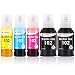 Produktbild Clywenss 5er Pack 102 Tinte Set Kompatibel für Epson Ecotank 102 Multipack Tintenflasche Nachfüllungen für Epson EcoTank ET-2700 ET-2751 ET-2756 ET-3700 ET-15000 ET-2750 ET-3750 ET-4750 Drucker