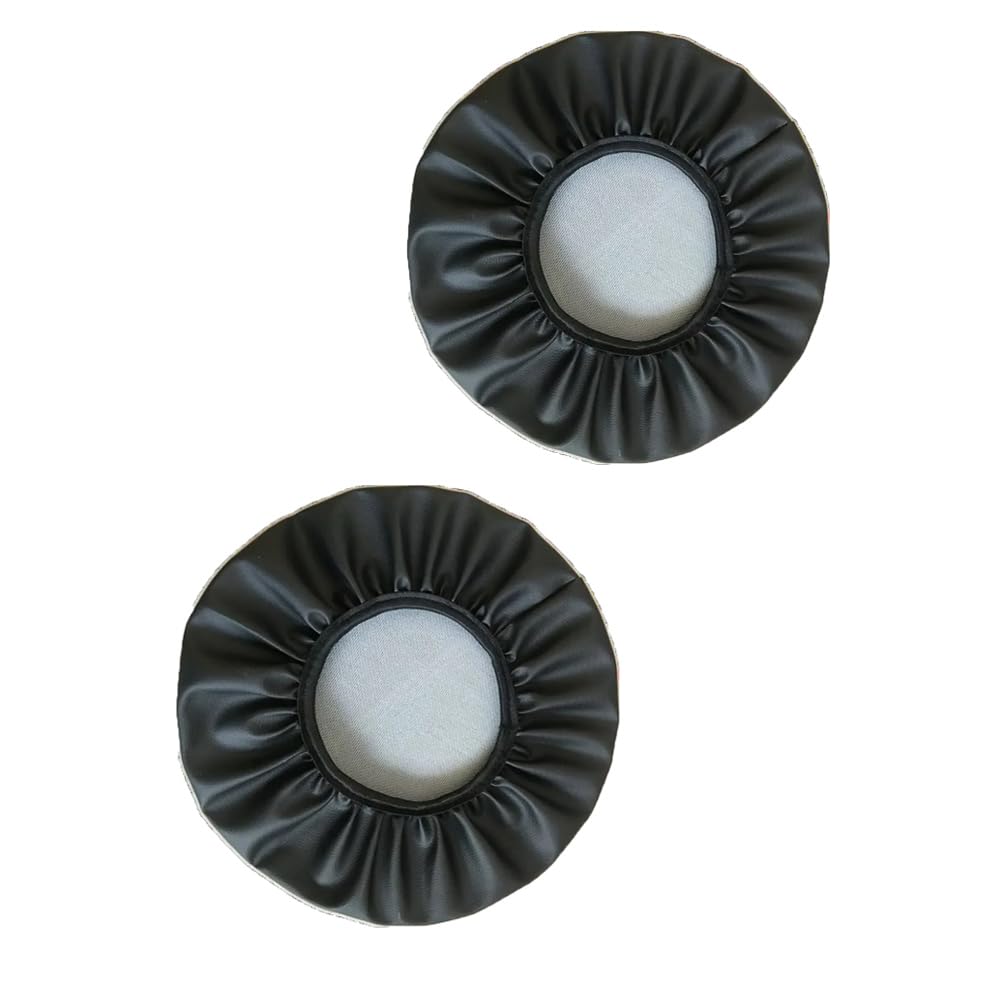 SQYDFDC 2 Pack Leather Stool Cover Round Waterproof PU Stretch Round Seat Cover Bar Stool Seat Cover Seat Cushion with Elastic Band for Bar Swivel Chair, 13 to 15 Inch black 14.82 in
