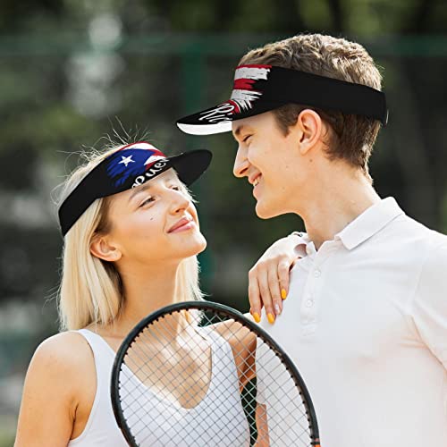 Image of Cute Funny Flag Hat Women Men Adjustable Flag Sport Sun Visor Hat Summer Fashion Sun Cap Beach Flag Hat
