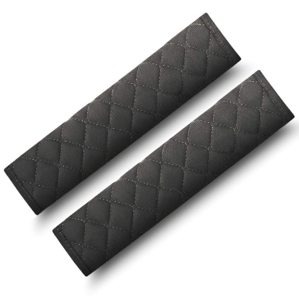 Soft Fleece Car Seat Belt Shoulder Pad Cover Kit | 2-Pack Comfortable Strap Protector for Adults & Kids | Universal Fit Car Seat Belt Cushion for Car, SUV & Truck (Black)