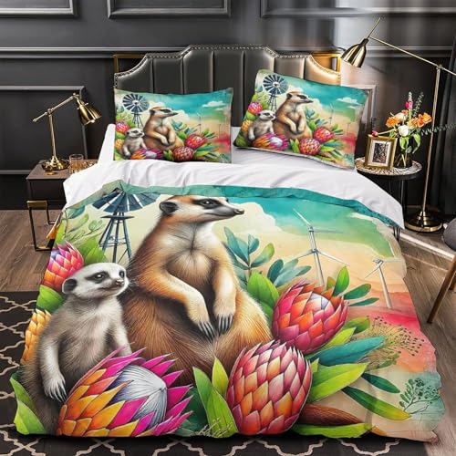 Ensemble de literie microfibre de qualité supérieure et housse de couette fleur - 2