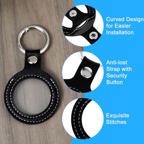 Llavero porta monedas YUXIANLB en cuero PU negro miniatura 3
