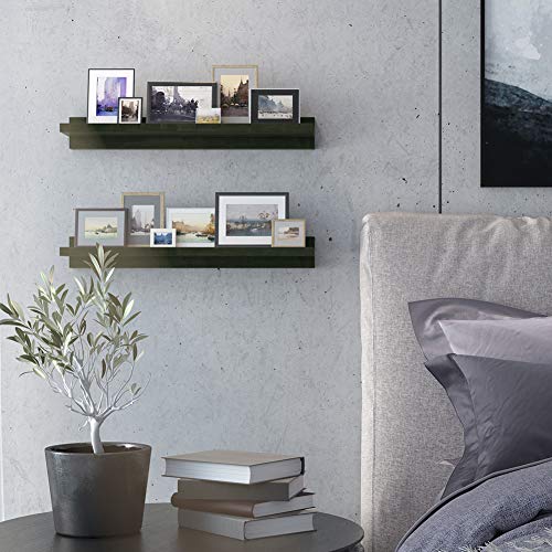 Babaka Floating Shelves 2 Pcs, Rustic Natural Wood Display Wall Shelf For Organize Bedroom, Living Room, Farmhouse, Kitchen, Bathroom. Traditional Wooden Simple Storage Home Decor Wall Mounted #TOP6