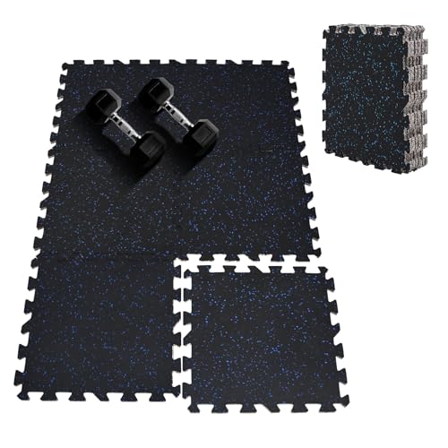 Upgraded 100% Rubber Flooring 0.6in Extra Thick - Interlocking Puzzle