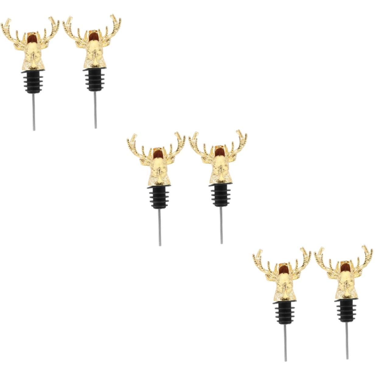 BESTYASH 6 Piezas Tapón para Vino con Vertedor Forma de Sellado para Conservar Accesorio Decorativo para Fiestas y Reuniones