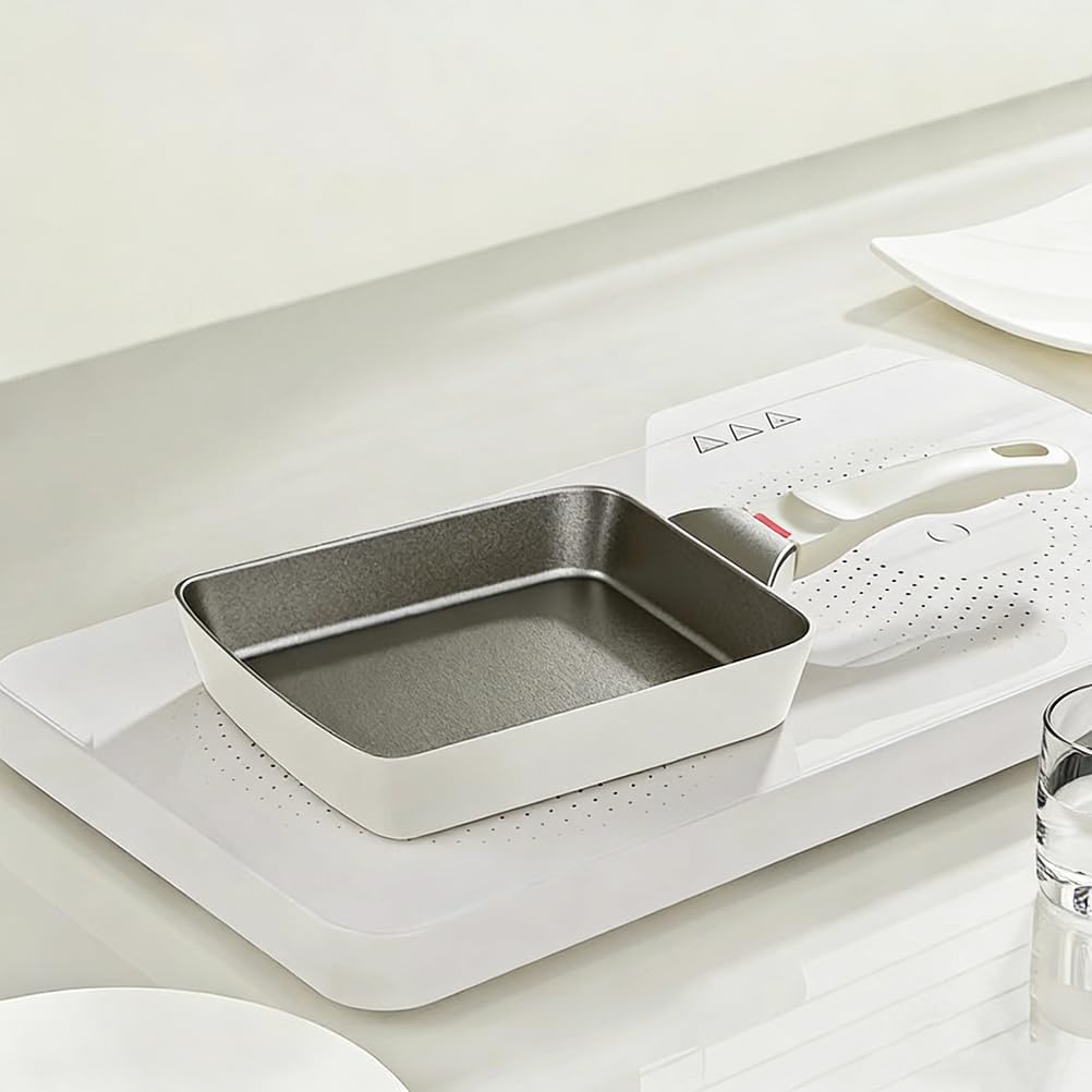 7.5" Japanese Omelette Egg Pan, Titanium Tamagoyaki Pan, Square Frying Pans for Making Omelets and Bacon, Easy to Clean