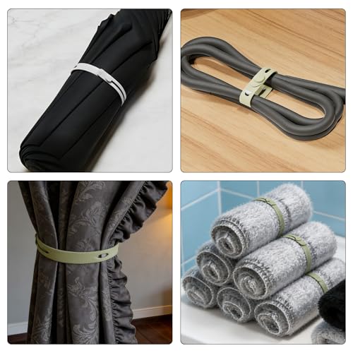 MFUSUL 42 Stück Silikon Kabelbinder, Wiederverwendbare Kabelbinder in 7 Farben, Verstellbare Kabelbinder für Heim-, Reise- und Bürokabel, Kabelorganizer für Audiokabel, Netzwerkkabel und Ladekabel