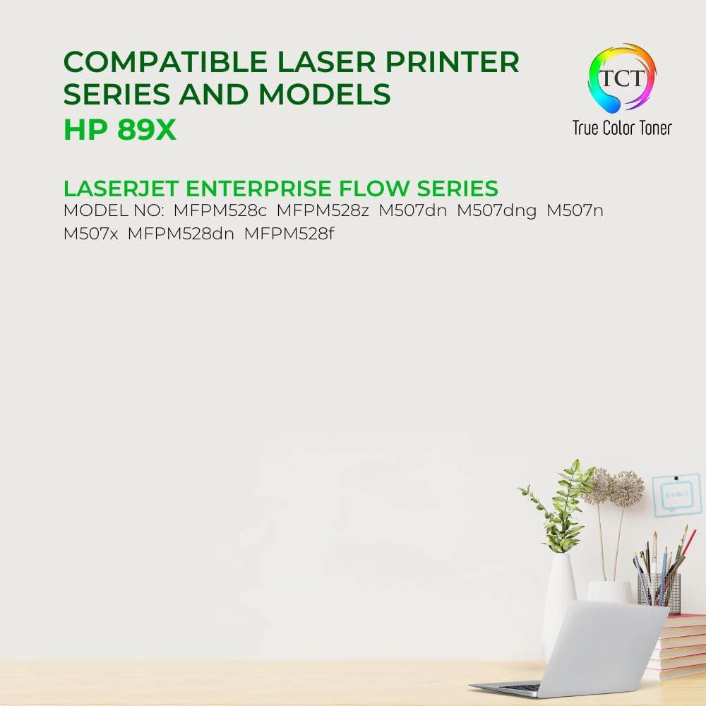 TCT 89X Toner Cartridge 2 Pack - Compatible Replacement for HP 89X CF289X Black High Yield Works with HP LaserJet Enterprise M507, MFP M528 Printers (10,000 Pages)