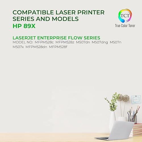 Miniatura 8 de TCT 89A - Cartucho de tóner compatible con HP 89A CF289A, color negro, funciona con impresoras HP Laserjet Enterprise M507, MFP M528 (5,000 páginas)