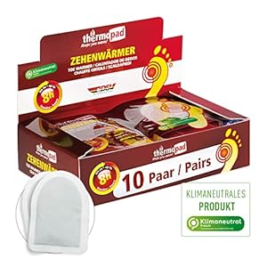THERMOPAD Zehenwärmer – DAS ORIGINAL: 10 Paar Wärmepads für 8 Stunden Wärme I Sofort einsatzbereite Fußwärmer I Extra…