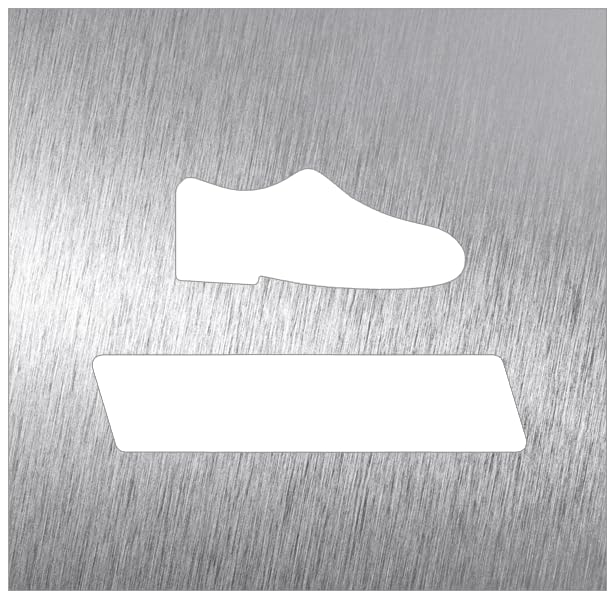 Lioninox Pictogramme INOX covid - désinfection des Chaussures 120 x 120 mm