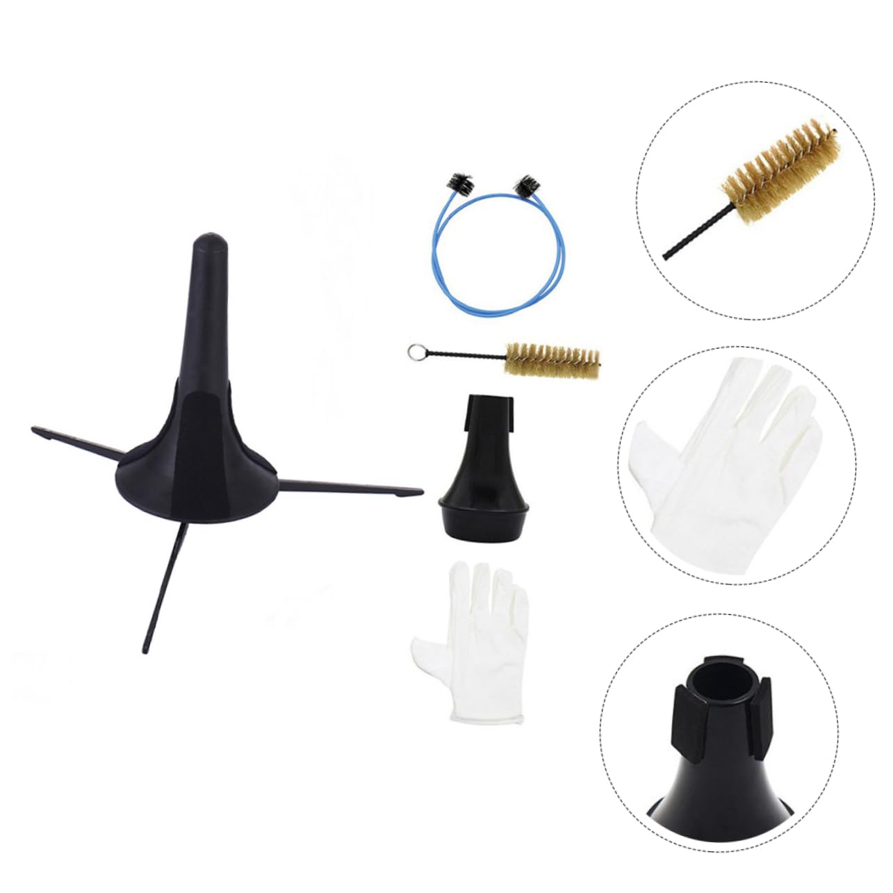 TOYANDONA Kit de Nettoyage Sourdine Incluse Brosses en Plastique et Métal pour Accessoires pour Entretien et Nettoyage Trompette Support des Petites Valves
