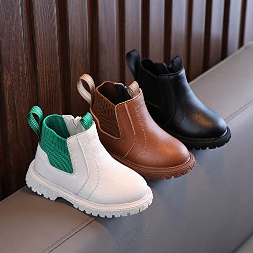 Boys Girls 𝐂helsea Boots 𝐖aterproof Lace Up Kids Cowboy Boots Toddler Boots Elastic Mouth Slip on Ankle Boot2