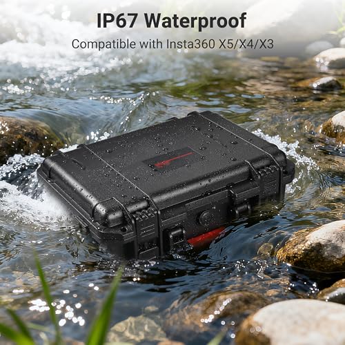 Funda rígida impermeable para Insta360 X5 con correa miniatura 3