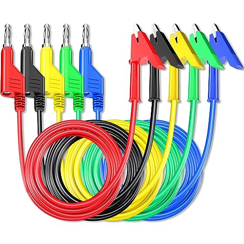Câble test banane 4mm empilable pince crocodile 2m Goupchn pour multimètre