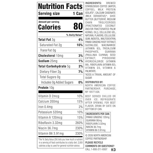 Image of Starbucks Doubleshot Zero Sugar Coffee Energy Drink, French Vanilla, 15 fl oz Cans, (12 Pack), Zero Sugar, B Vitamins, Ginseng, Guarana, Iced Coffee Drink