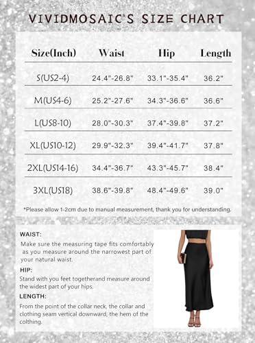 VividMosaic 2026 Satin High Waisted Maxi Skirt Silk A-Line Spring Summer Casual Long Skirts for Women, Beige, S