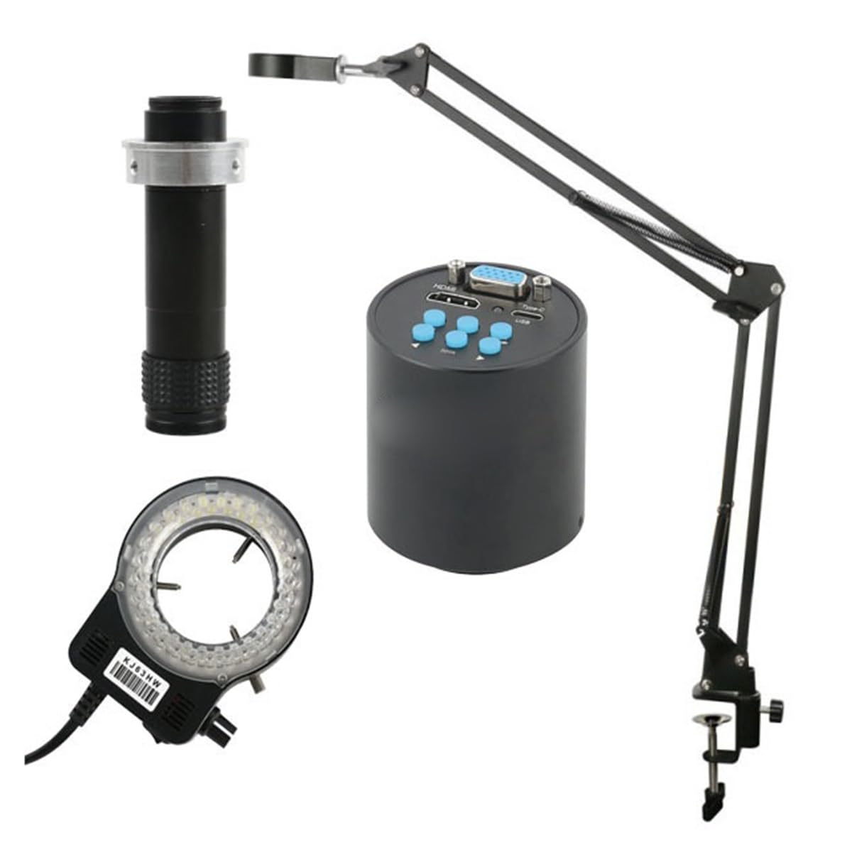 Microscope 48MP 4K 1080P USB Digital Video Microscope Camera 130X C-Mount Industrial Microscopio(1080P Type-C 37cm A)