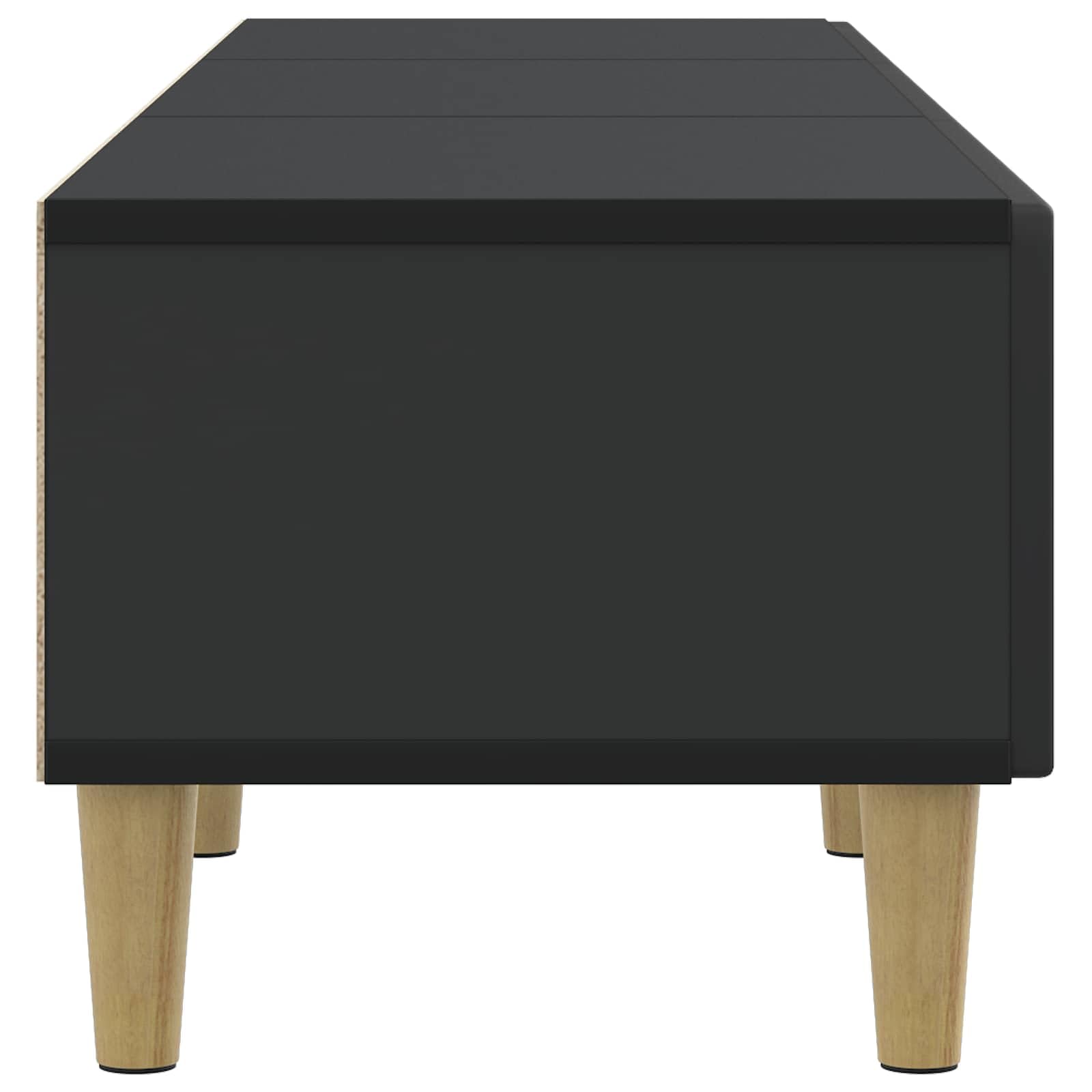 TV-Schrank Lowboard Fernsehtisch Schwarz 147 x 34,5 x 30 cm Modernes TV-Board aus Holzwerkstoff mit 3 Schubladen und Stauraum für Wohnzimmer Entertainment-Center Media Möbel