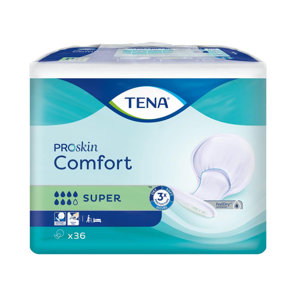 TENA Comfort Super Pads - Pack of 36, White