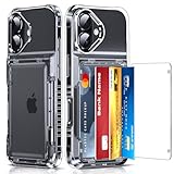 LeYi for iPhone-17 Case Wallet Clear: i Phone iphone17 Cases with Card Holder Protective iohone 17case Cover Women Funda para Heavy Duty Military Grade Men Active Lifestyle Daily Carry, Transparent