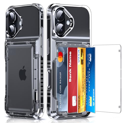 LeYi for iPhone-17 Case Wallet Clear: i Phone iphone17 Cases with Card Holder Protective iohone 17case Cover Women Funda para Heavy Duty Military Grade Men Active Lifestyle Daily Carry, Transparent