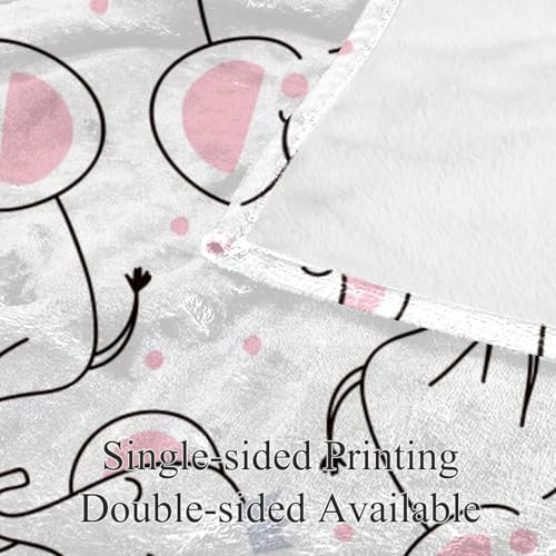 Couverture polaire éléphant blanc plaid microfibre chaud douce 150x200 - 4