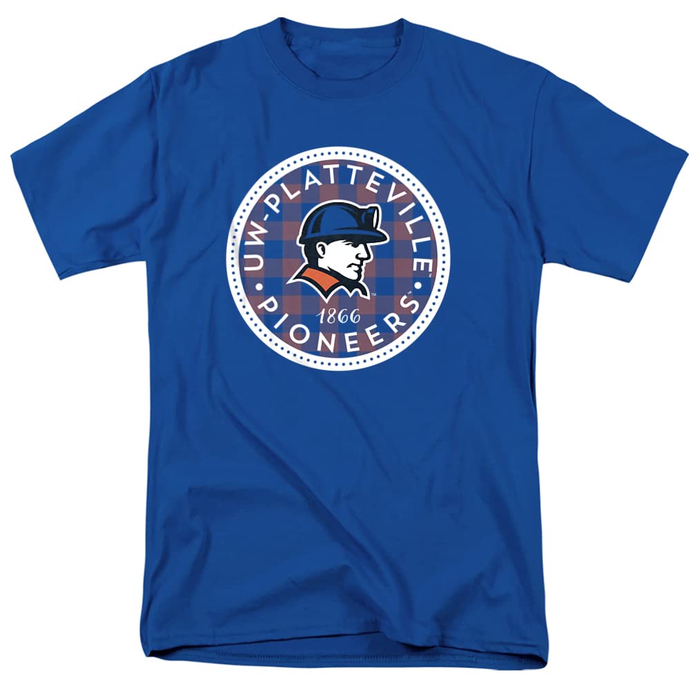 LOGOVISION Official Collegiate Distressed Plaid Badge Short Sleeve Unisex for Men & Women Cotton T Shirt Collection 1