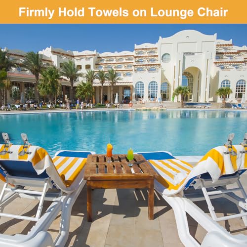 Coideal Metal Pool Cover Clips - 10 Pcs Large Beach Towel Chair Clips 5.5 Inch Stainless Steel Clothes Pins Quilt Clamps Windproof for Sunbed Lounge Cruise (14cm) - Thumbnail 6