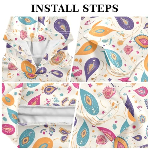 KLL Colorful Paisley Pattern Boys And Girls Sweatshirts Casual Athletic Hoodie Kangaroo Pocket3