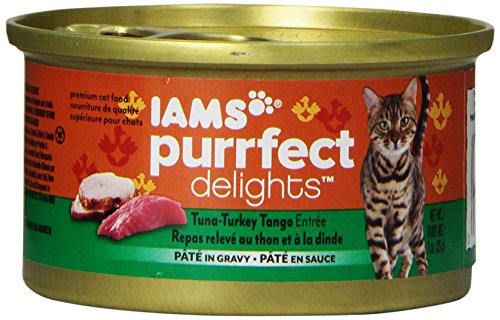 Iams Purrfect Delights Pate Adult Wet Cat Food, Tuna & Turkey, 3 Oz. (Pack Of 24)