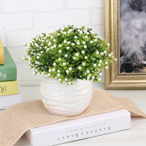 Fleurs artificielles de Milan : lot de 40 mini bouquets blancs pour déco