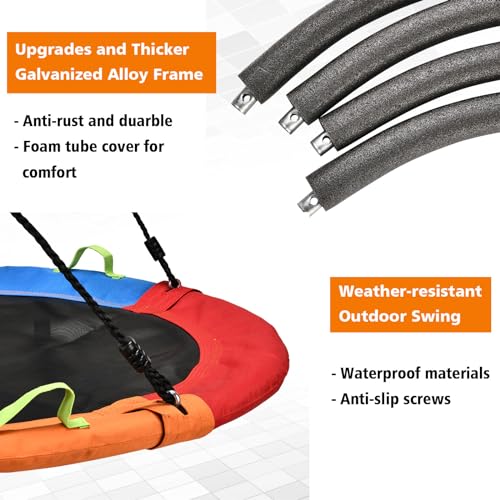 image for HeyZoo Tree Swing, Saucer Swing, 40 inch 900lbs Weight Capacity, with 