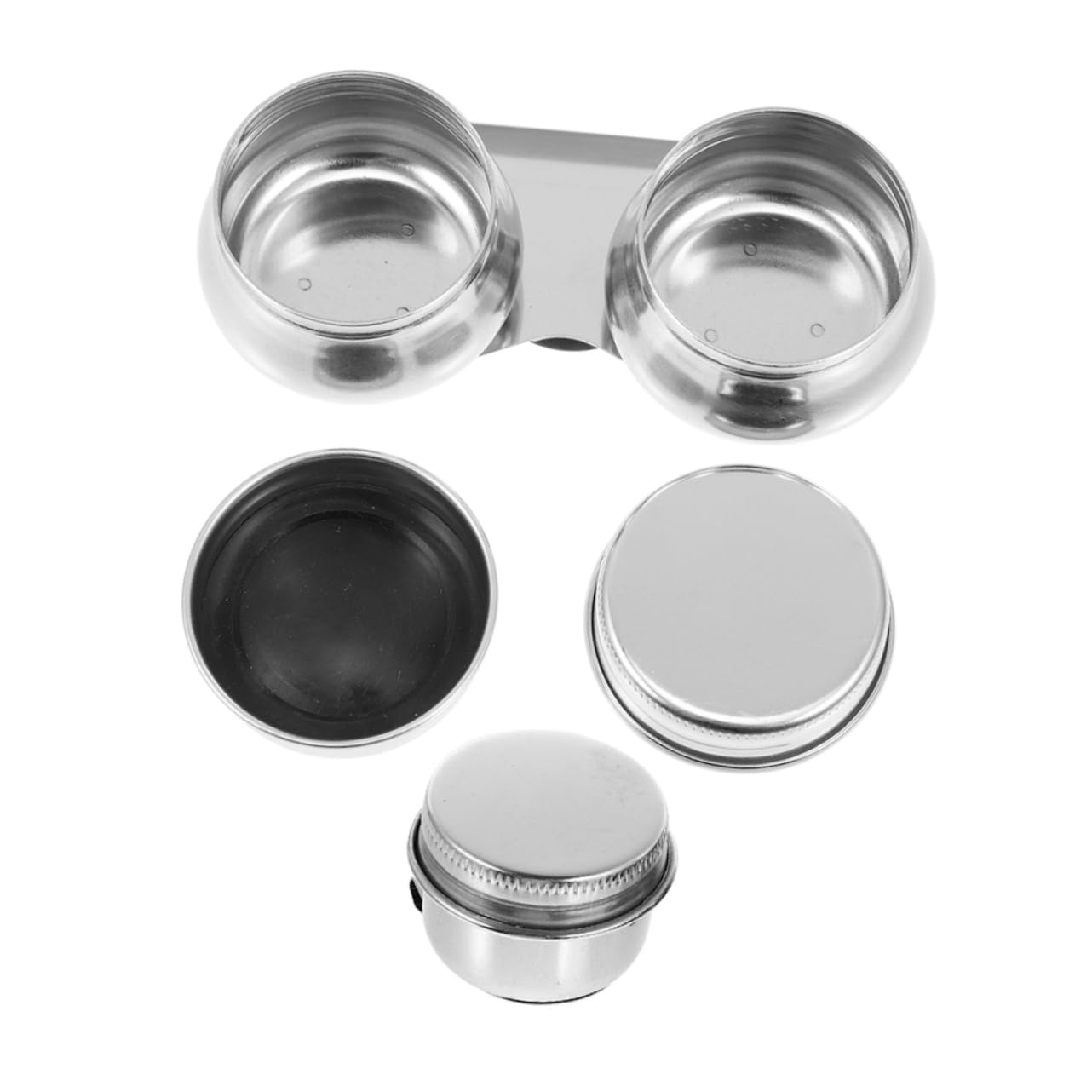 KONTONTY Essential Outdoor 2 Stainless Steel Palette Cups Paint Brush Washer Clamp for Oil Painting Mix Clean