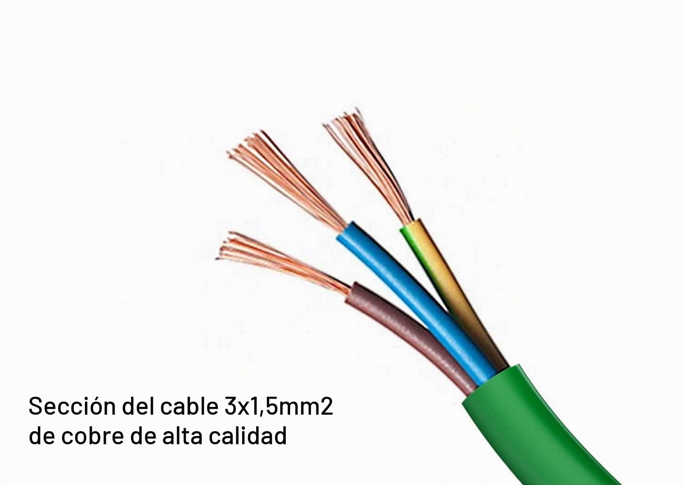 Cable alargador Schuko de 30 Metros, Verde, Cable de alimentación IP44 hasta 3500 W, para el jardín, también se Puede Utilizar en el Exterior
