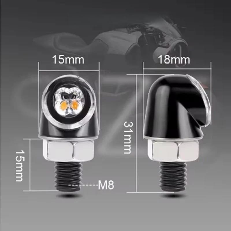Kierunkowskazy motocyklowe Kierunkowskaz Motocykla | Kierunkowskaz motocykla 12 V DRL wskaźnik przednia tylna lampa tylna(2Pcs Red Amber)