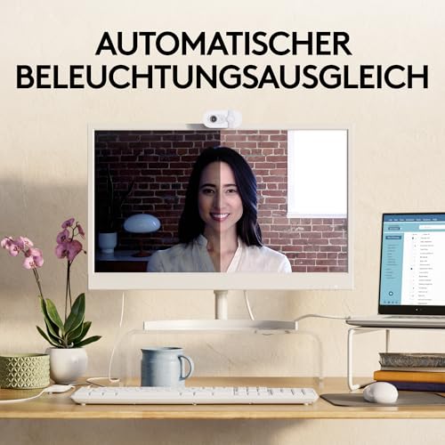 Logitech Brio 100 Full HD-Webcam, 1080p Webcam für Streaming - Bianco – Ansicht 3
