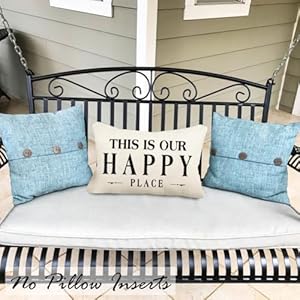 Jojogogo welcome to our porch outdoor lumbar pillow covers waterproof 12×20 set of 2 decorative outdoor lumbar pillows 12 x 20 front porch decor patio furniture pillows this is our happy place  urban country home decor