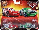 Mattel Cars Pack of 2 Metal Cars 1:55 - Radiator Springs Race & Rescue Lightning McQueen and Chick Hicks